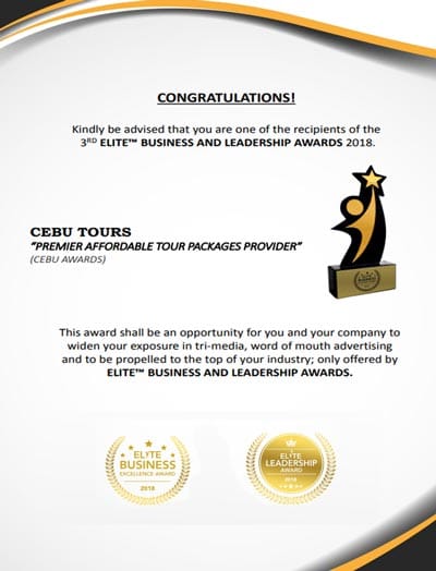 Cebu Tours Elite Leadership Award